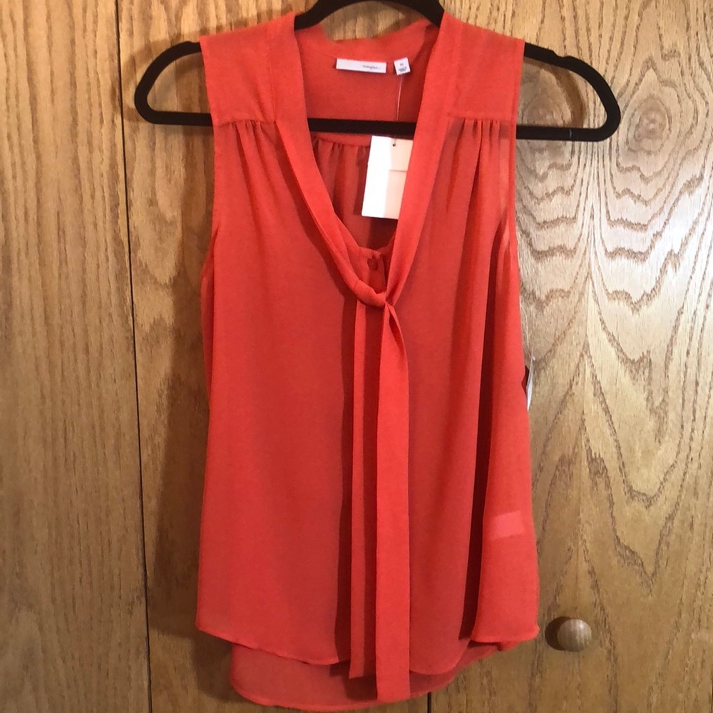 Halogen sleeveless orange/red blouse size XS